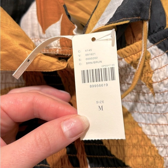 NWT Anthropologie Josephine Smocked Drop Waist Black Orange Maxi Dress Medium - Picture 9 of 10